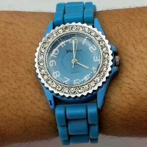 Blue Crystal Geneva Watch